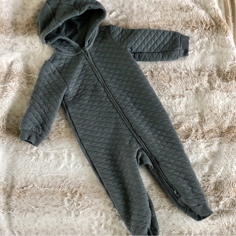 Cozy Quilted Gray Kids Bodysuit